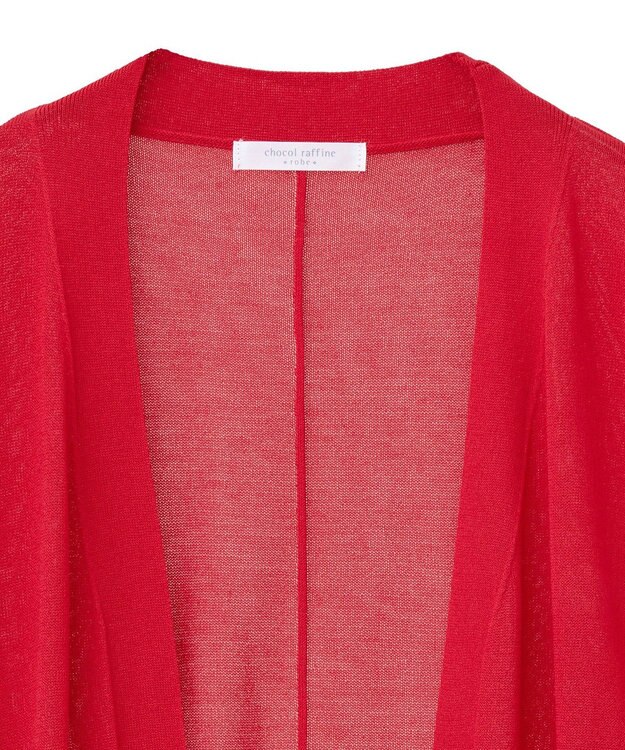 Green Parks 接触冷感七分袖カーディガン Red