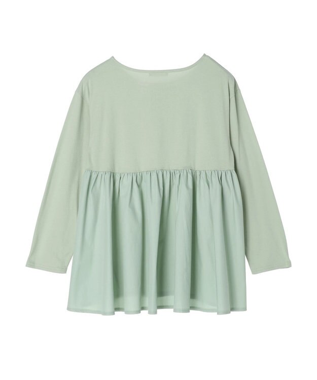 Green Parks バックギャザー布帛切替プルオーバー Green