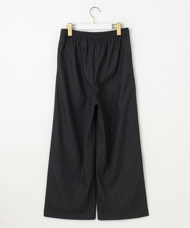 ANY SIS 【洗える】ラメキライージードロスト パンツ ブラックストライプ