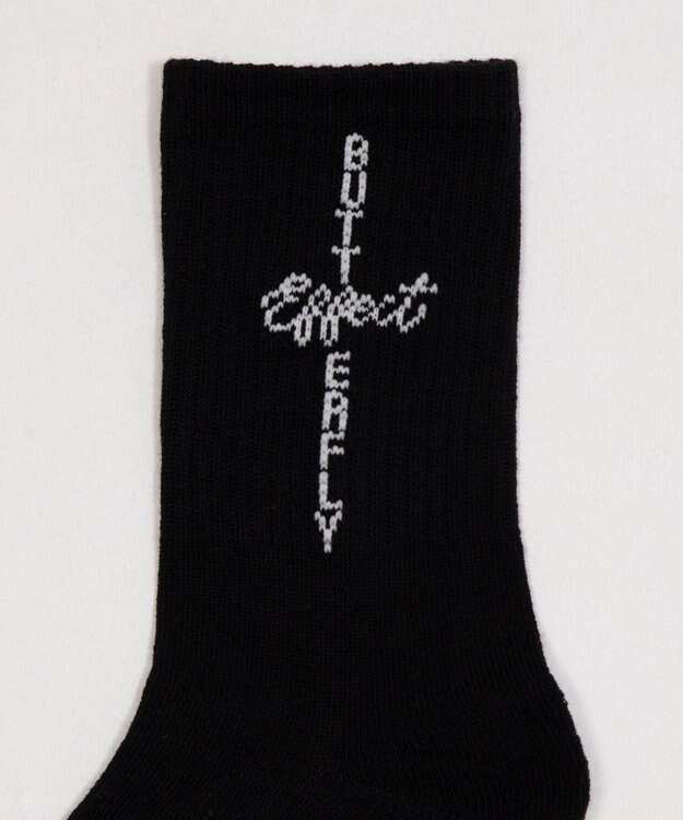WEGO クロスロゴデザインソックス ブラック
