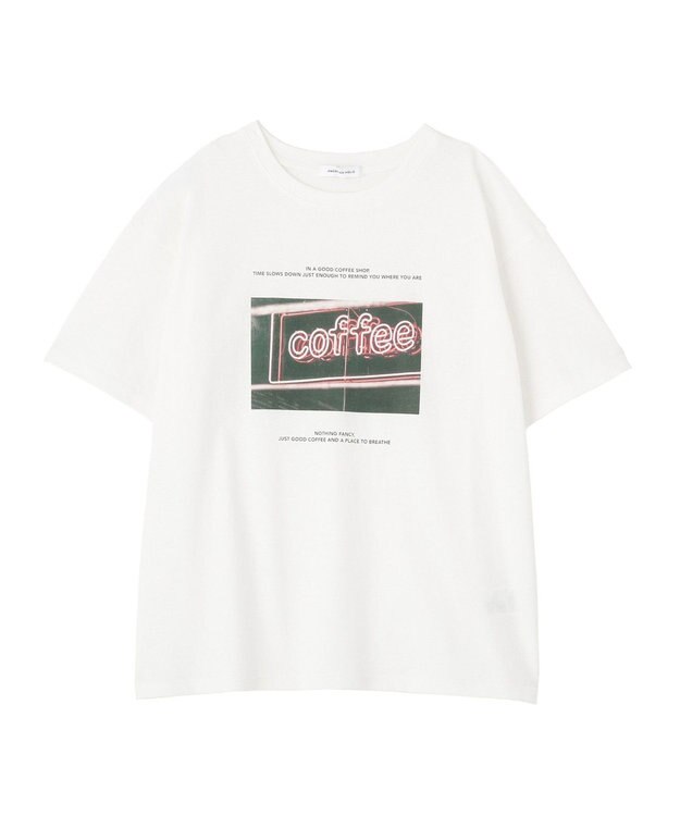 AMERICAN HOLIC 刺繍&フォトプリントTシャツ Off White