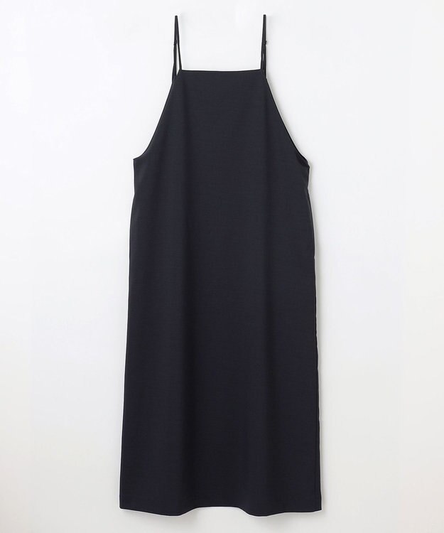 ANY L 【洗濯機可/セットアップ可/UVケア/速乾/イージーケア】サラサラテックリネンキャミソールワンピース ネイビー