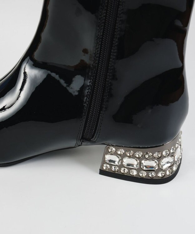 BONTRE 【MIONOTIS/ミオノティス】ビジューヒールブーツ/40712 ブラックエナメル