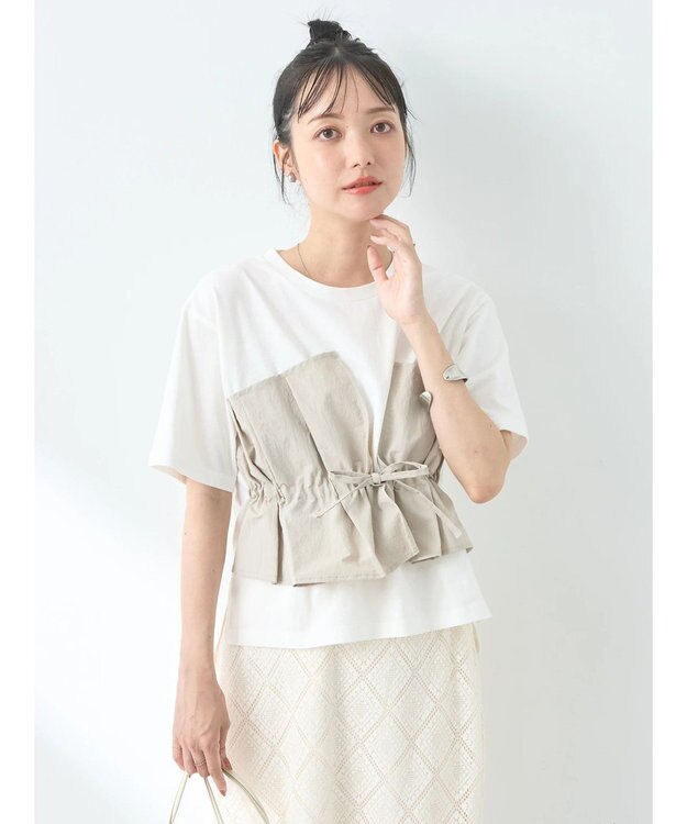 earth music&ecology ビスチェドッキングプルオーバー Beige