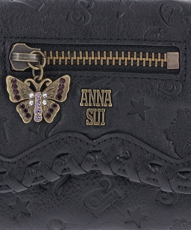 ANNA SUI ベロニカ 口金二つ折り財布 ブラック