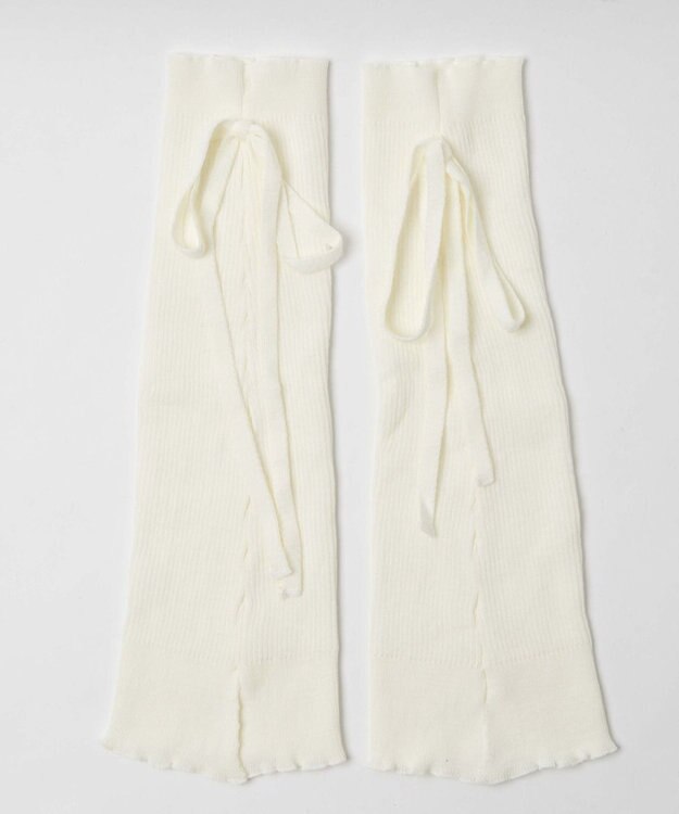 WEGO リボンレッグカバー ホワイト