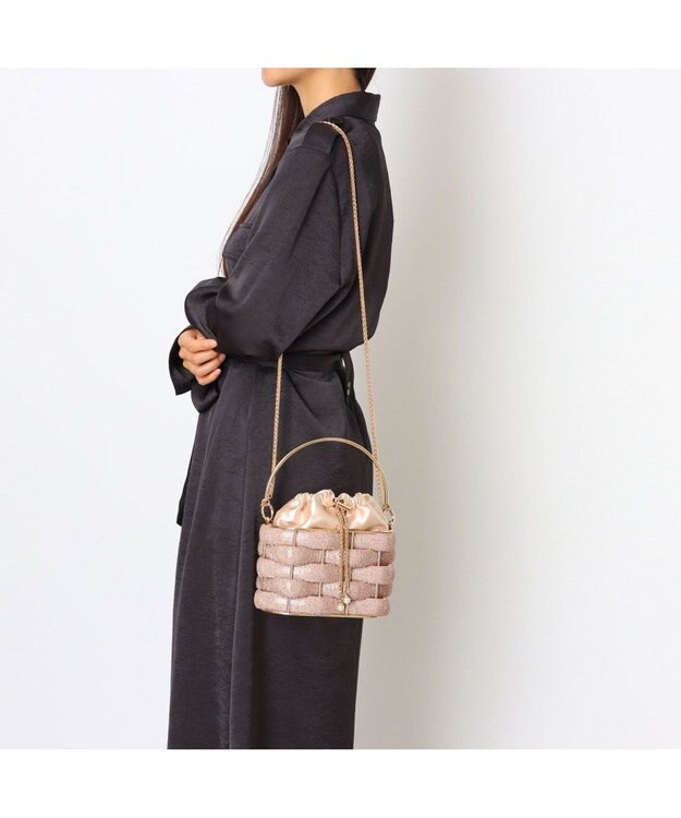 UNBILLION カシュカシュ cachecache / メタリックメッシュオーバルバッグ ゴールド