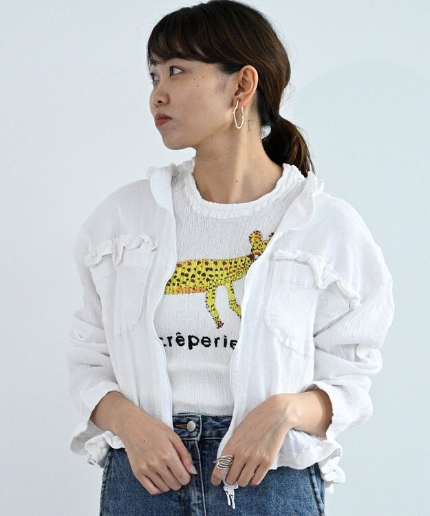 crêprie tsumori chisato creperie FRONT ZIP JACKET クレプリ フロントジップジャケット WHITE