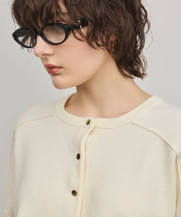 GRACE CONTINENTAL スウェットライクニットトップ ホワイト