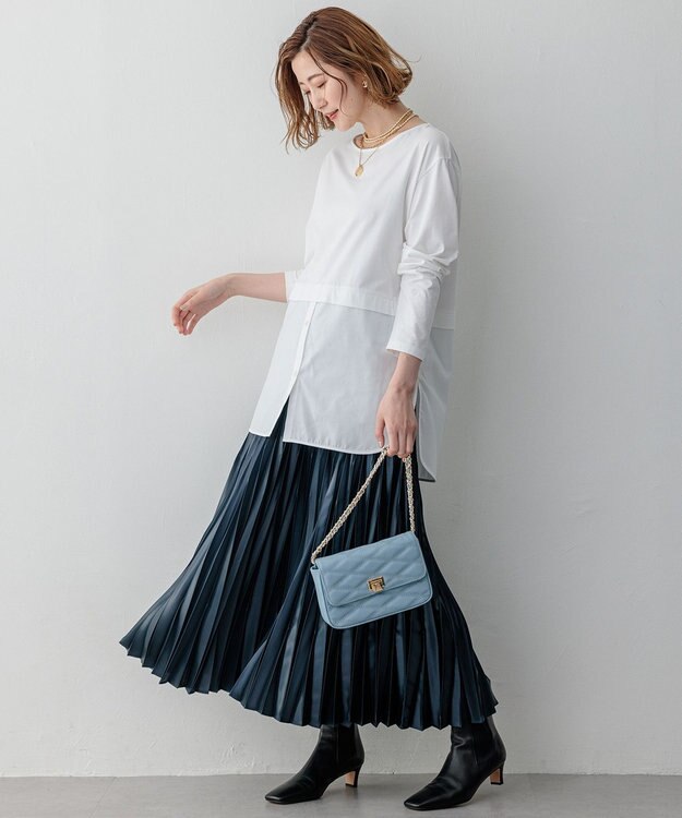 23区 L 【GLOW10月号掲載/洗える】ナチュラルコットンベアコンビ カットソー ホワイト系