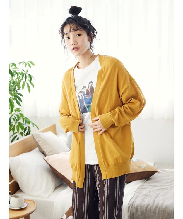 CRAFT STANDARD BOUTIQUE 強撚綿ニットカーディガン Yellow