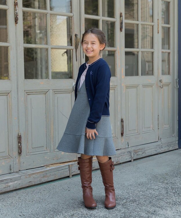 組曲 KIDS 【150-160㎝】【前後着用可】2WAY ジャンスカ チャコール