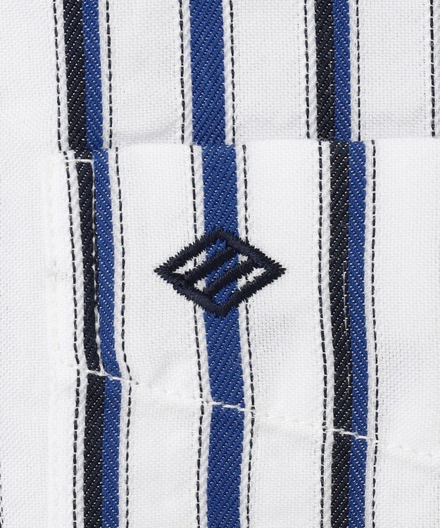 JOSEPH ABBOUD 【キングサイズ・吸水速乾・イージーケア】ソアロンストライプシャツ サックスブルー系1