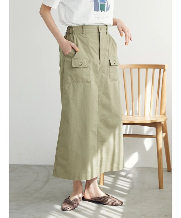 CRAFT STANDARD BOUTIQUE デザインポケットワークスカート Khaki