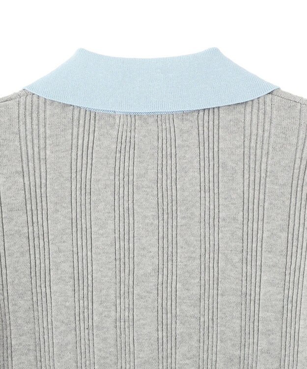 AMERICAN HOLIC 襟配色ニットポロ Light Gray