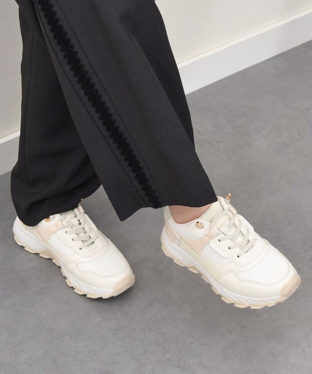 Bridget Birkin 【PARADIS COULEUR】エラスティックシューレーススニーカー ホワイトコンビ