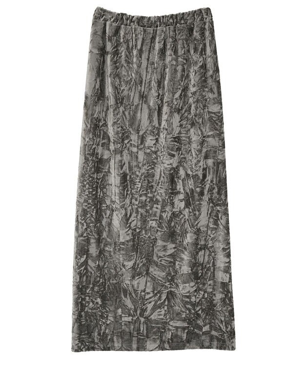 CRAFT STANDARD BOUTIQUE クラッシュベロアサイドスリットスカート Gray