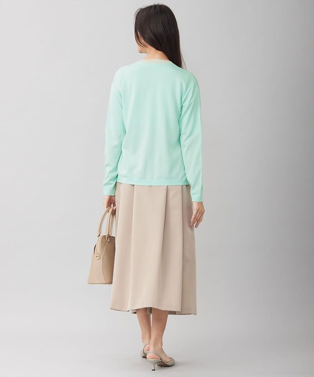 自由区 L 【アンサンブル対応・洗える】シャインハイゲージ カーディガン ミント