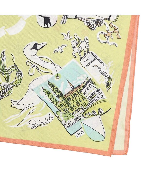 UNBILLION カシュネ cache nez / 横浜アーカイブツイルスカーフ「スイス」 ライトイエロー