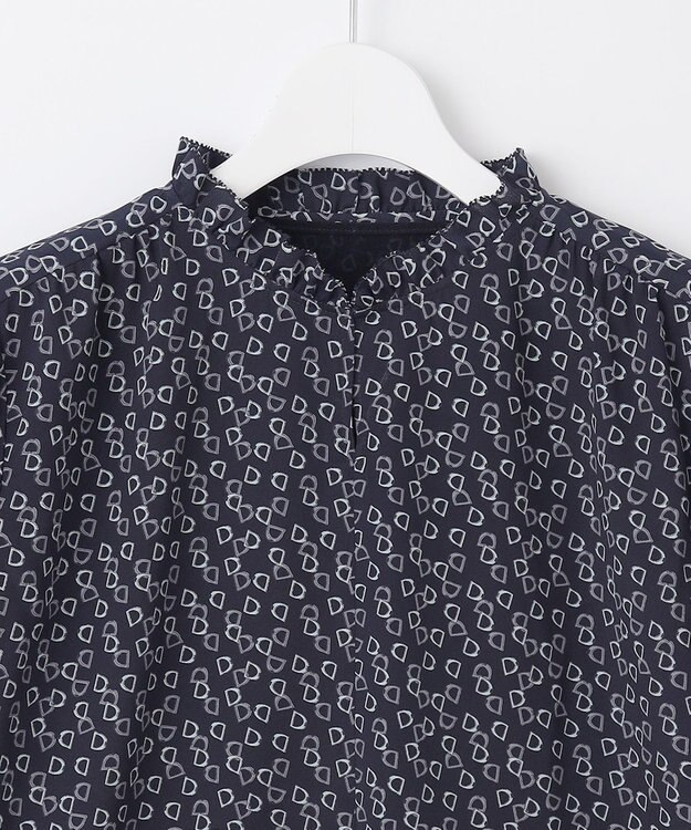 J.PRESS LADIES チェーンプリント スリットネック カットソー ネイビー系5