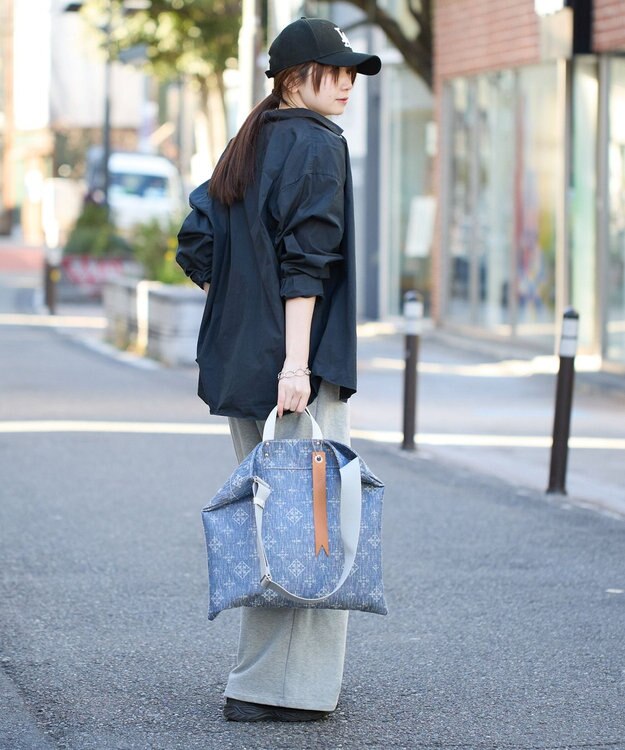 russet デニムジャガード2WAYビッグトートバッグ(CE-1687) Indigo