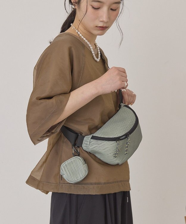 AMERICAN HOLIC 【2点SET】ポーチ付ダブルメッシュウエストポーチ Gray