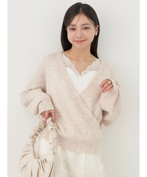 earth music&ecology カシュクールニットプルオーバー Ivory