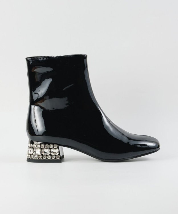 BONTRE 【MIONOTIS/ミオノティス】ビジューヒールブーツ/40712 ブラックエナメル