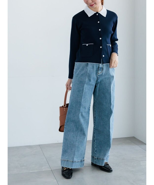 Te chichi ワイドデニムパンツ サックスブルー