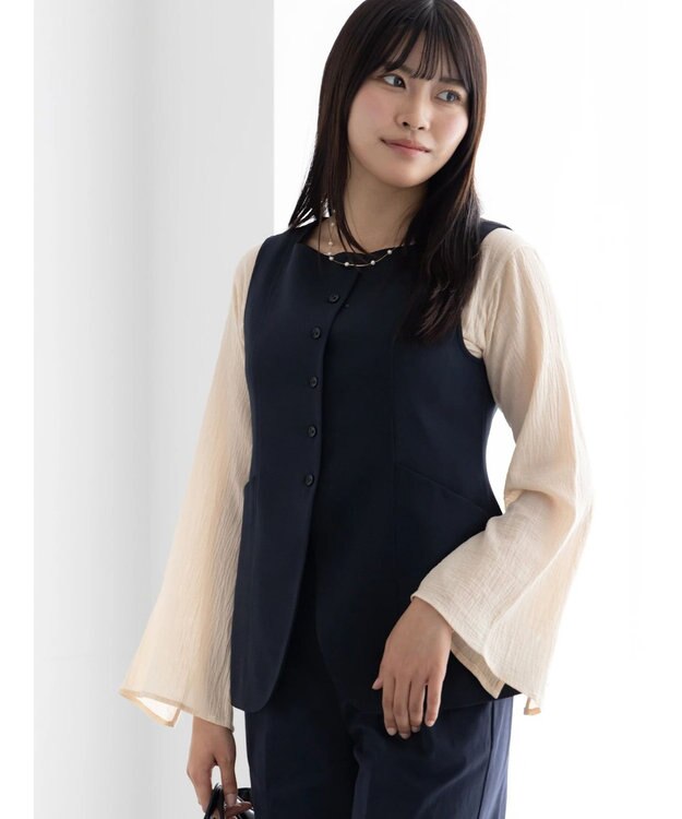 Te chichi スクエアネックジレ【AOYAMA FASHION ASSOCIATION × Te chichi】 ネイビー