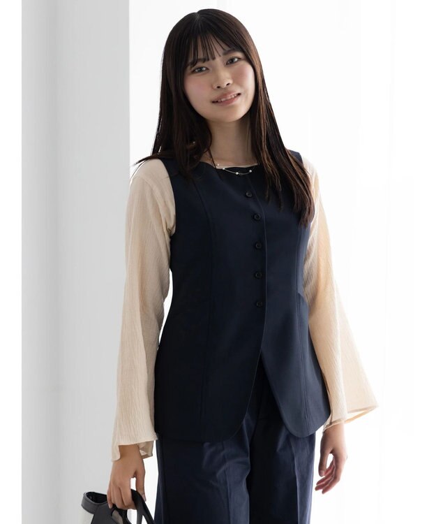 Te chichi スクエアネックジレ【AOYAMA FASHION ASSOCIATION × Te chichi】 ネイビー