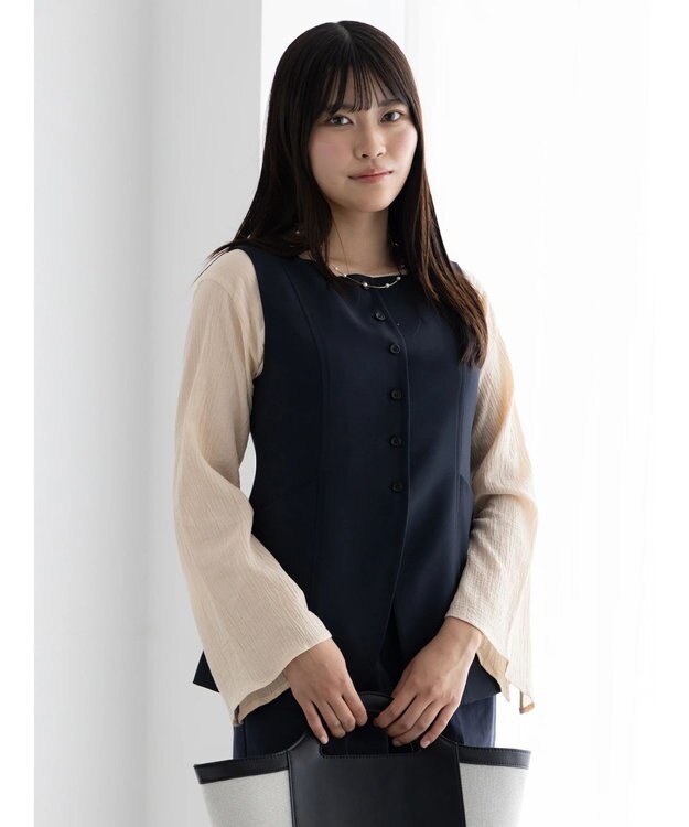 Te chichi スクエアネックジレ【AOYAMA FASHION ASSOCIATION × Te chichi】 ネイビー