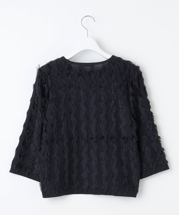 自由区 【洗える】カットジャガード ニット ネイビー