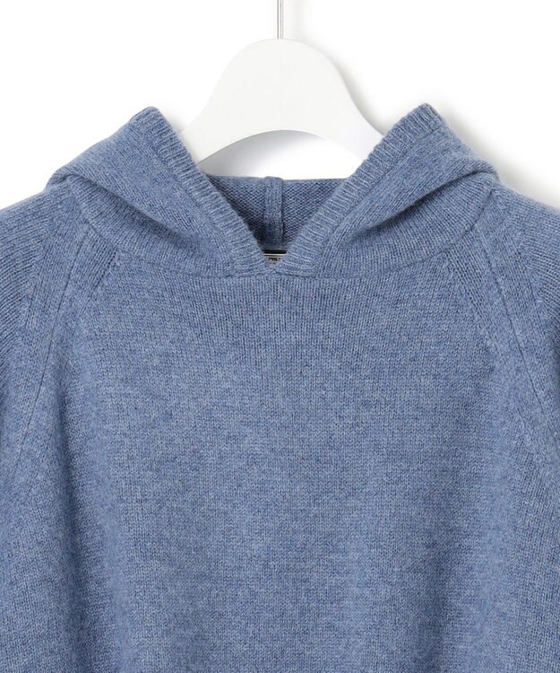 J.PRESS YORK STREET 【WOMEN】ウールカシミヤ フーディニット ダルブルー系