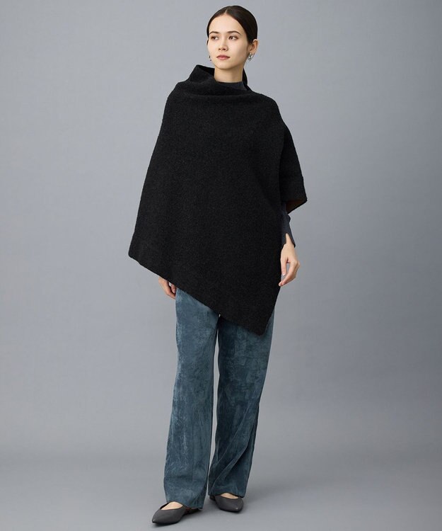 自由区 【カタログ掲載】ボイルドウール ポンチョ ブラック