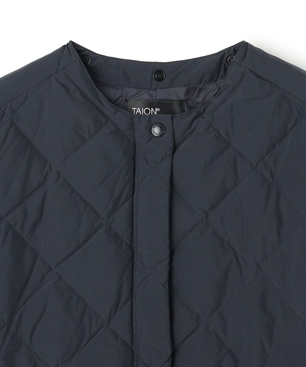 UNFILO 【自宅で洗濯OK / 軽量で暖かい】TAIONコラボ 2WAY キルティングダウン ネイビー
