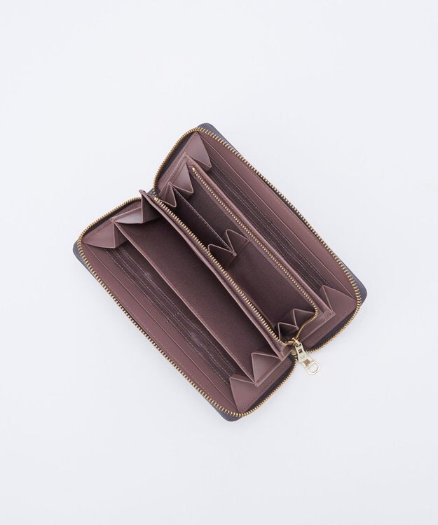 russet モノグラムプレートラウンドジップウォレット(SO-372) Gray/PK