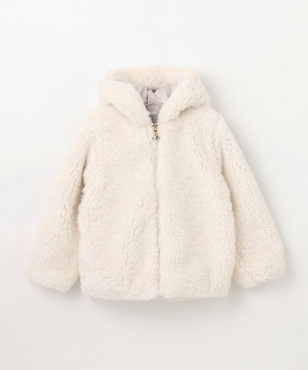 ANY KIDS アニマル耳 フェイクファー ブルゾン エクリュ×イヌ