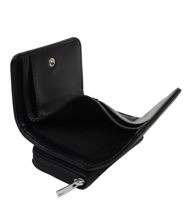 WEGO シンプルフラップミニウォレット ブラック