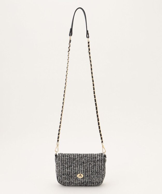 組曲 フラップミニショルダー バッグ ブラック系