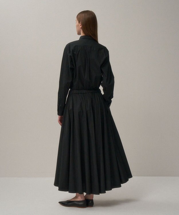 ATON NATURAL DYED COTTON LAWN | ギャザースカート BLACK