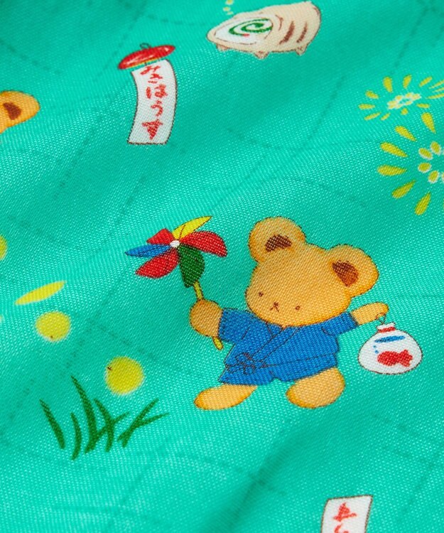 MIKI HOUSE HOT BISCUITS 【ミキハウス】【60-80cm】ミキハウスベア 甚平オール ストームグリーン