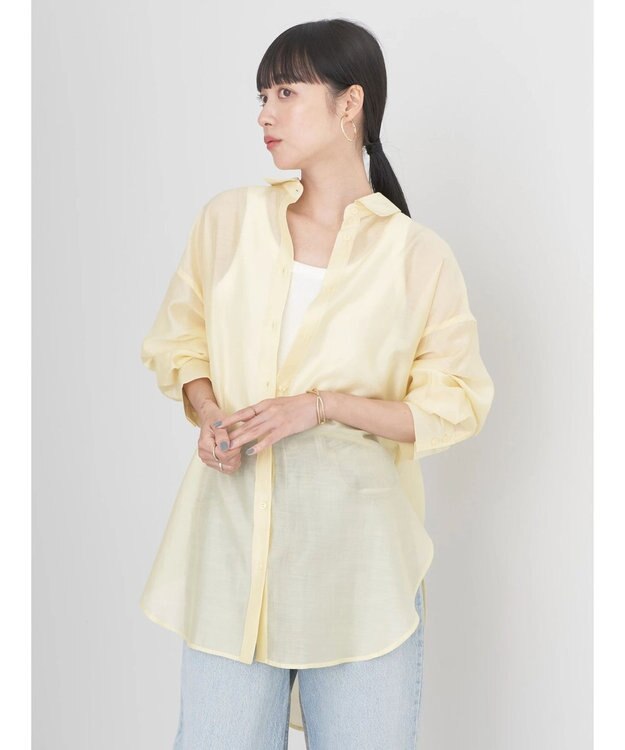 earth music&ecology ＢＩＧシアーシャツ Yellow