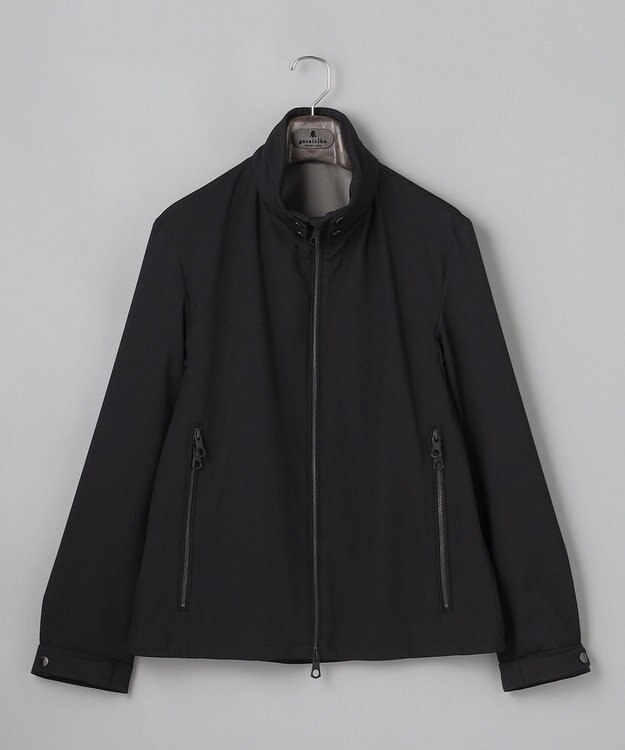 GOTAIRIKU 仕事で着られる【シワになりにくい/洗える/ストレッチ/吸水速乾】バブルテック フーデッドブルゾン ブラック系