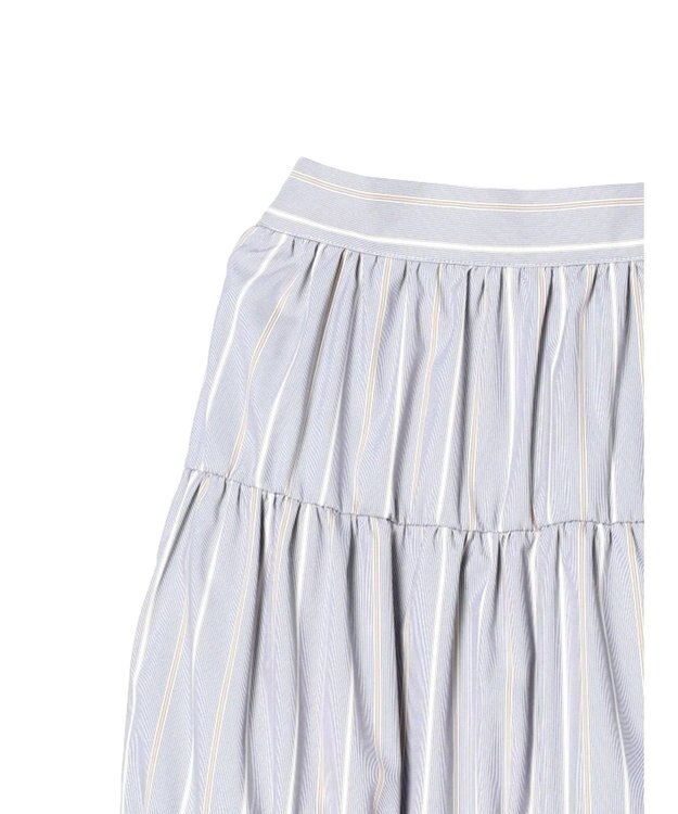 AMERICAN HOLIC ティアードギャザースカート Stripe Sax