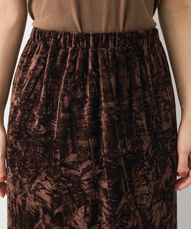 CRAFT STANDARD BOUTIQUE クラッシュベロアサイドスリットスカート Brown