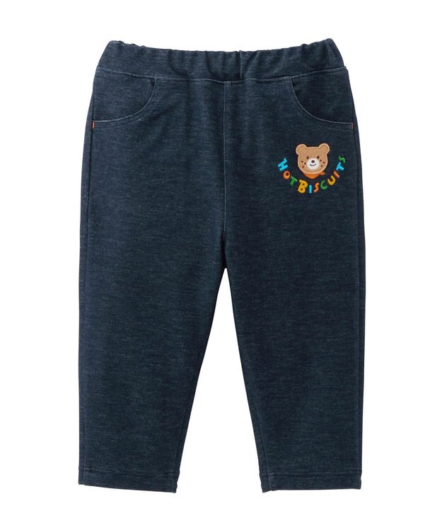 MIKI HOUSE HOT BISCUITS 【80-120cm】 パステルロゴ ストレッチパンツ 紺