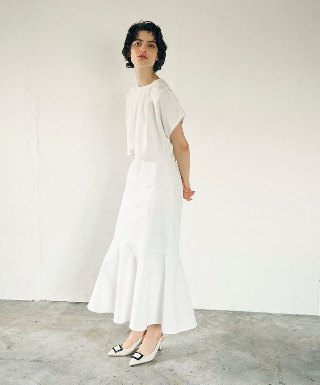 GRACE CONTINENTAL ミディマーメイドスカート ホワイト