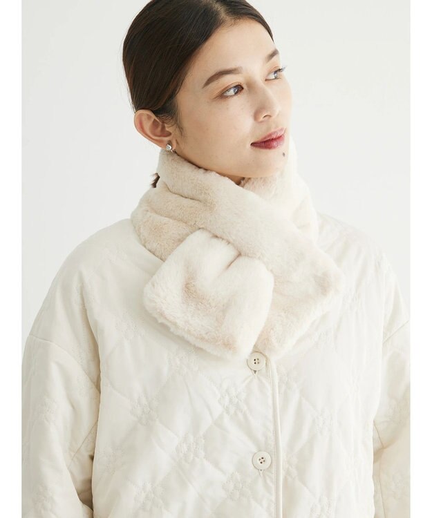 Green Parks カラーフェイクファーティペット Ivory