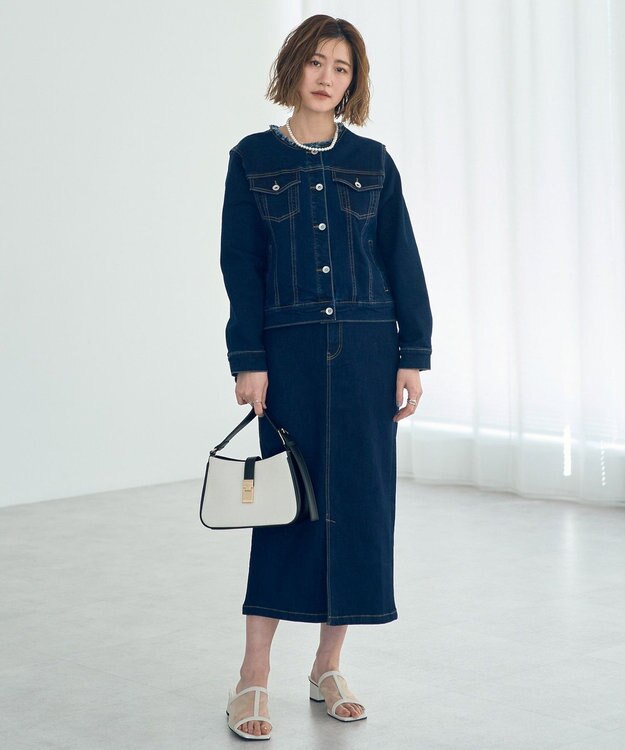 YECCA VECCA ハイウエストデニムスカート Dark Indigo